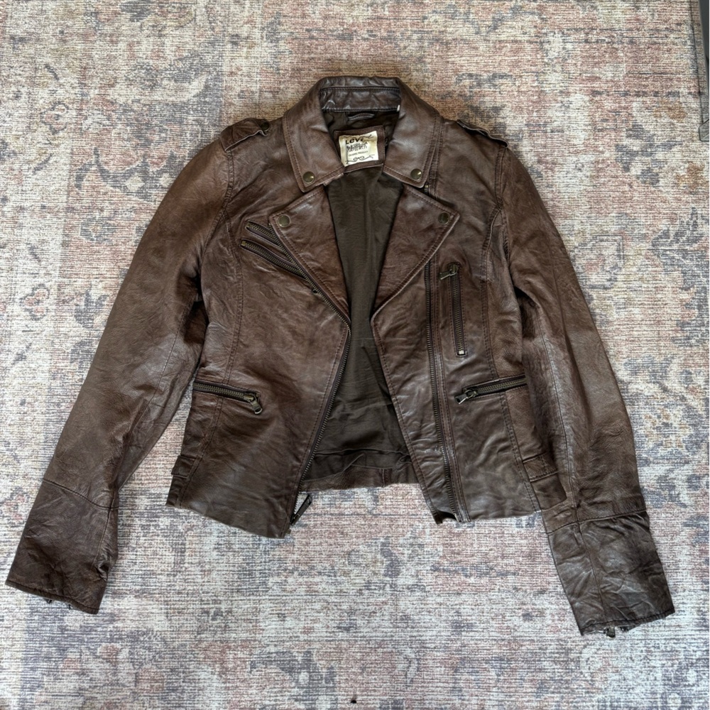 Levi's Dark Brown Leather Biker Jacket